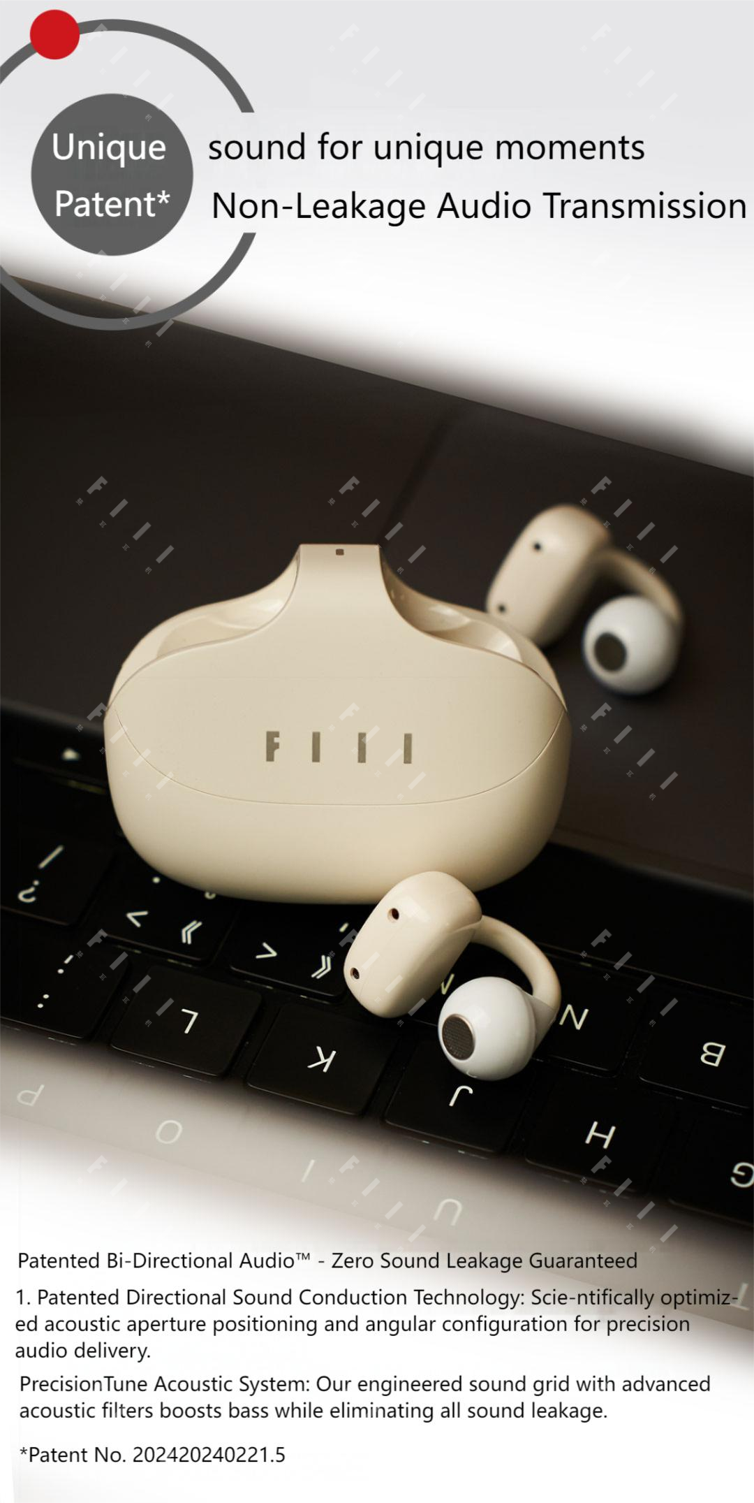 FIIL Atom Open Ear-Clip style Earbuds Bluetooh 5.4 & 36 hr long lasting Call Noise Cancellation Extrem Light Weight