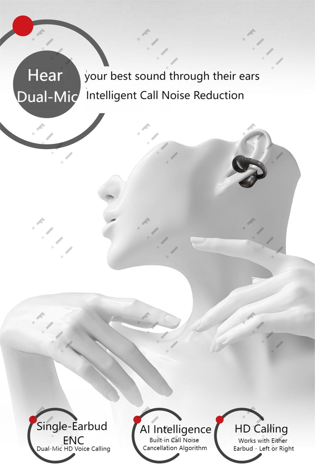 FIIL Atom Open Ear-Clip style Earbuds Bluetooh 5.4 & 36 hr long lasting Call Noise Cancellation Extrem Light Weight