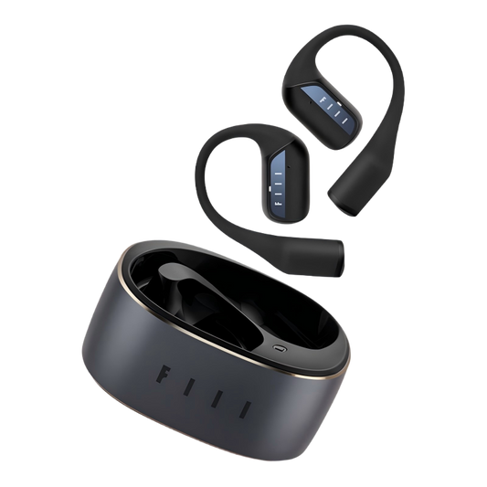 FIIL GS Blutooth 5.3 English Version Open Type Earbuds, Hi-Res Audio Wireless Certified Earphone with Call Noise Cancellation, 32 hr long play time, Bionic ear-shaped design for working, travel or running