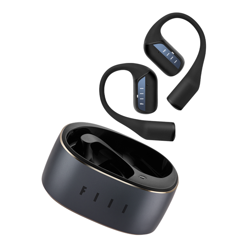 FIIL GS Blutooth 5.3 English Version Open Type Earbuds, Hi-Res Audio Wireless Certified Earphone with Call Noise Cancellation, 32 hr long play time, Bionic ear-shaped design for working, travel or running