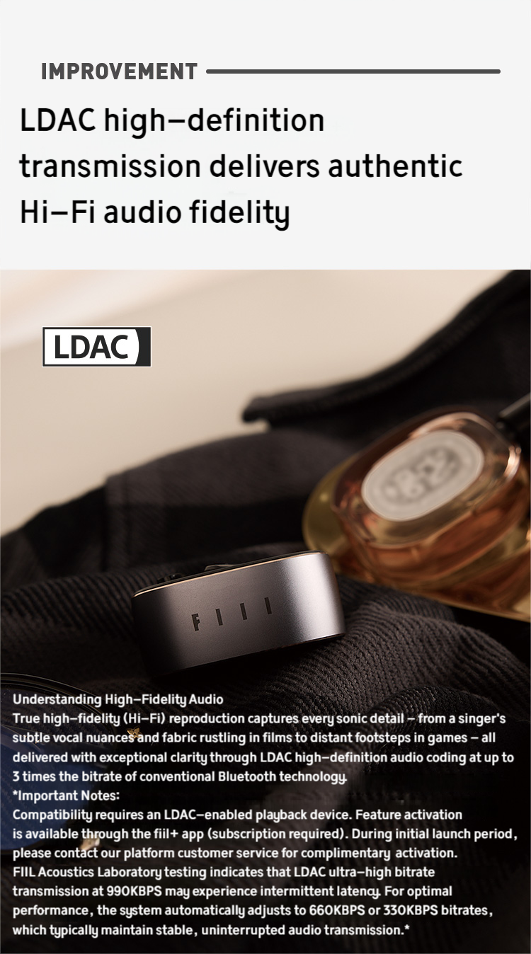 FIIL GS Blutooth 5.3 English Version Open Type Earbuds, Hi-Res Audio Wireless Certified Earphone with Call Noise Cancellation, 32 hr long play time, Bionic ear-shaped design for working, travel or running
