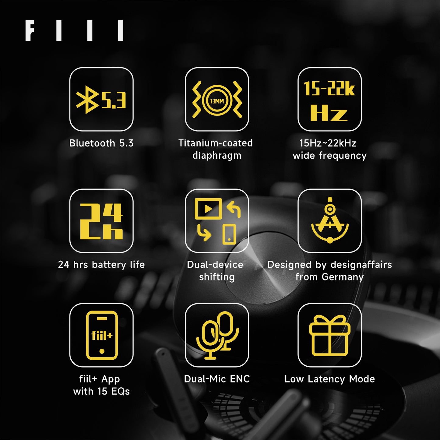FIIL Key Ture Wireless Earbuds Bluetooth 5.3 Low Latency TWS In-Ear Headphones