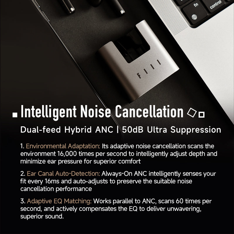 FIIL CC3 Semi-in Ear Style Earbuds Bluetooh 6.0 & 36 Hrs Long Lasting with Adaptive functions