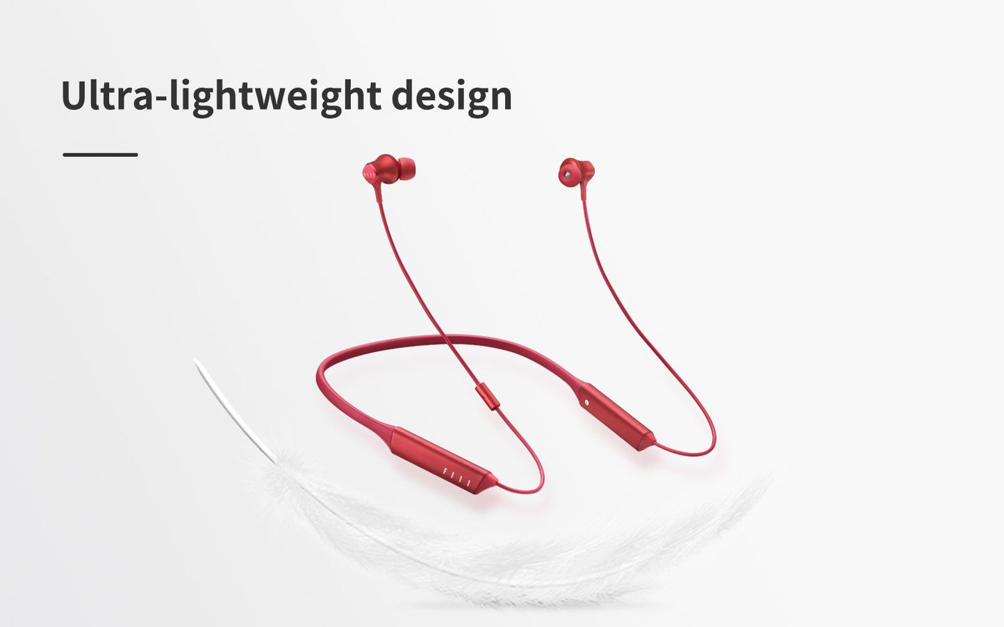 FIIL Driifter Noise Cancelling Bass Bluetooth Neckband In-Ear Earphones, for Sport Gym Running 11 Hours Playtime with Sweatproof and lightweight foldable Design, with Built-in Microphone for Call, Red