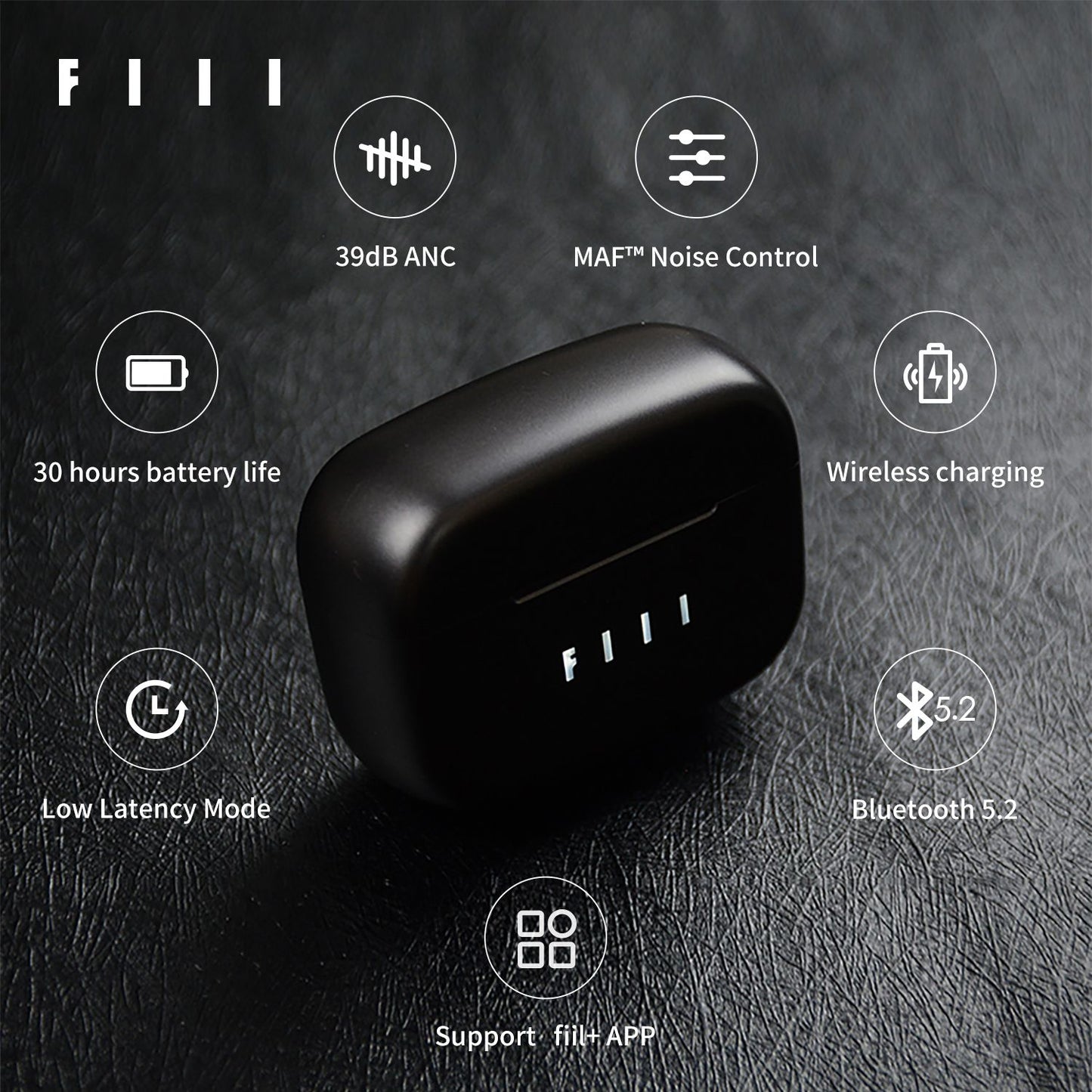 FIIL CC Pro Bluetooth 5.2 True Wireless Earbuds, 30 Hours Playtime, in-Ear Detection, Built-in 3 Mic Call Noise Cancelling IPX4 Water-resistant earphones, with Wireless Charging Case for Sport