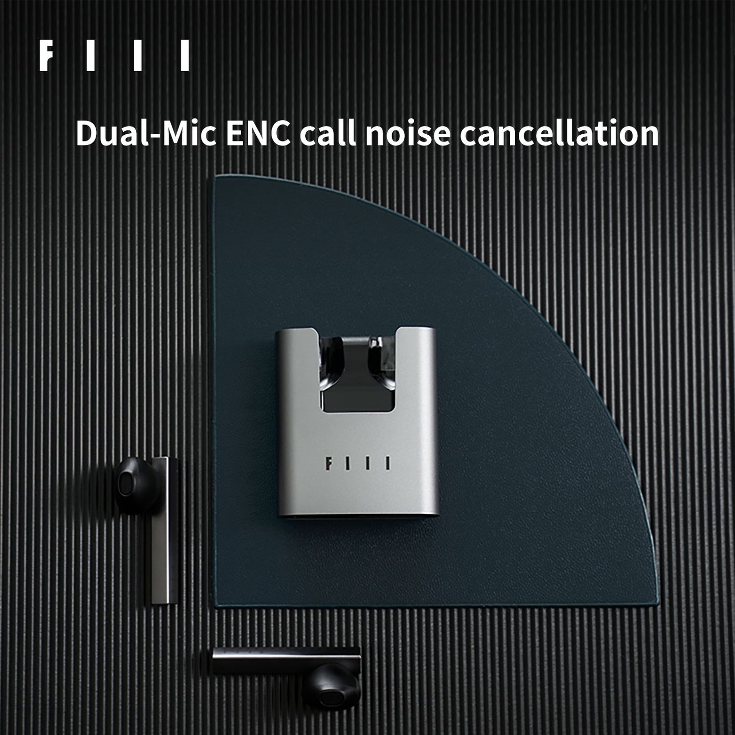 FIIL CC2 Bluetooth 5.2 True Wireless Semi-in Ear Earbuds with Call Noise Cancellation and Built-in Mic for Sport Gym, Sweatproof
