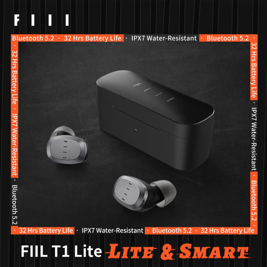 FIIL T1 Lite (Chinese Ver.) Wireless Earbuds in-Ear Headphones, Bluetooth 5.2 Touch control earbuds